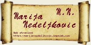 Marija Nedeljković vizit kartica